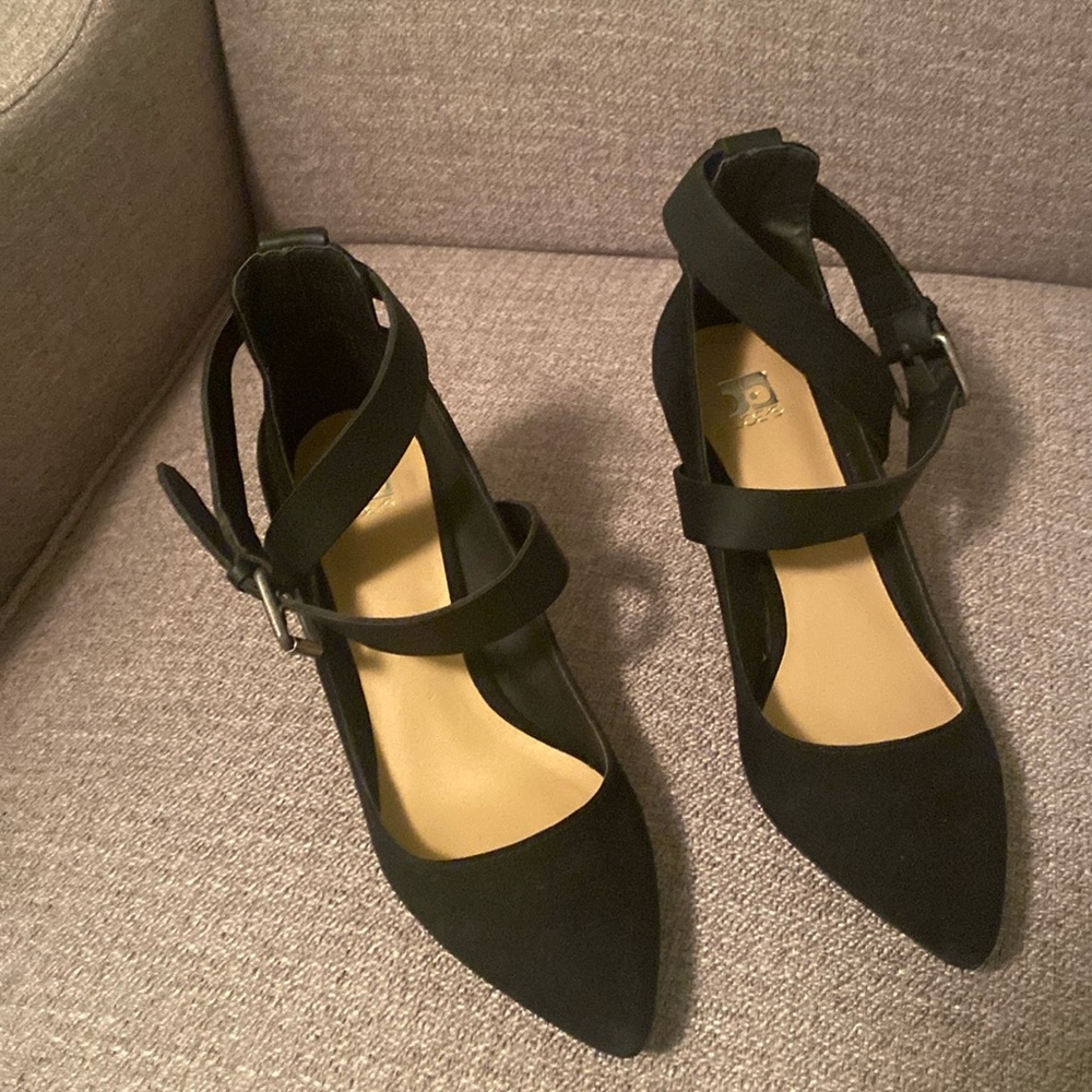 Joe’s black suede dress shoes